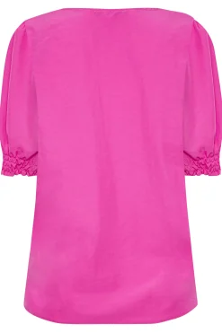 M&Co Womens Bright Pink Frill Front Blouse><noscript><img width=