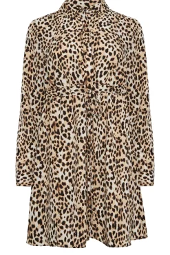 M&Co Womens Brown Animal Print Tie Waist Tunic Shirt><noscript><img width=