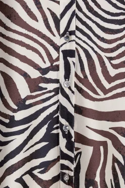 M&Co Womens Brown Animal Print Shirt><noscript><img width=