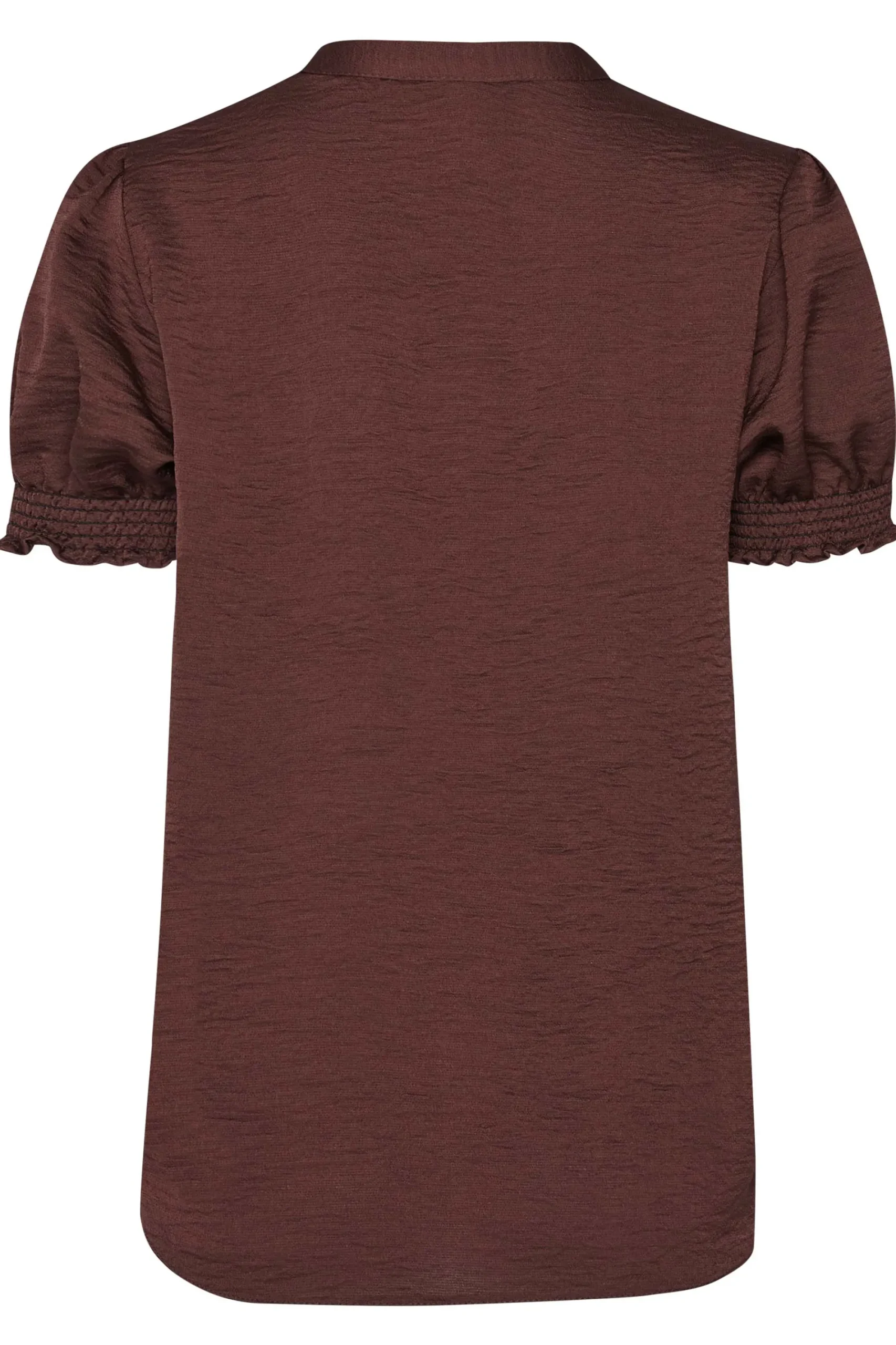 M&Co Womens Brown Frill Satin Blouse>Women Short Sleeve Tops