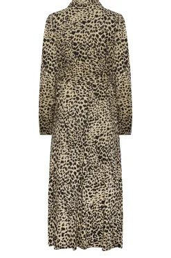M&Co Womens Brown Leopard Print Midaxi Shirt Dress><noscript><img width=