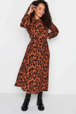 M&Co Womens Brown Leopard Print Smock Dress><noscript><img width=
