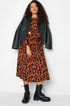 M&Co Womens Brown Leopard Print Smock Dress><noscript><img width=