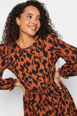 M&Co Womens Brown Leopard Print Smock Dress><noscript><img width=