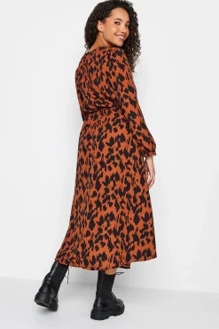M&Co Womens Brown Leopard Print Smock Dress><noscript><img width=