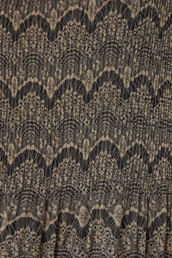M&Co Womens Brown Long Sleeve Lace Print Pleat Top><noscript><img width=