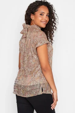 M&Co Womens Brown Paisley Print Glitter Blouse><noscript><img width=