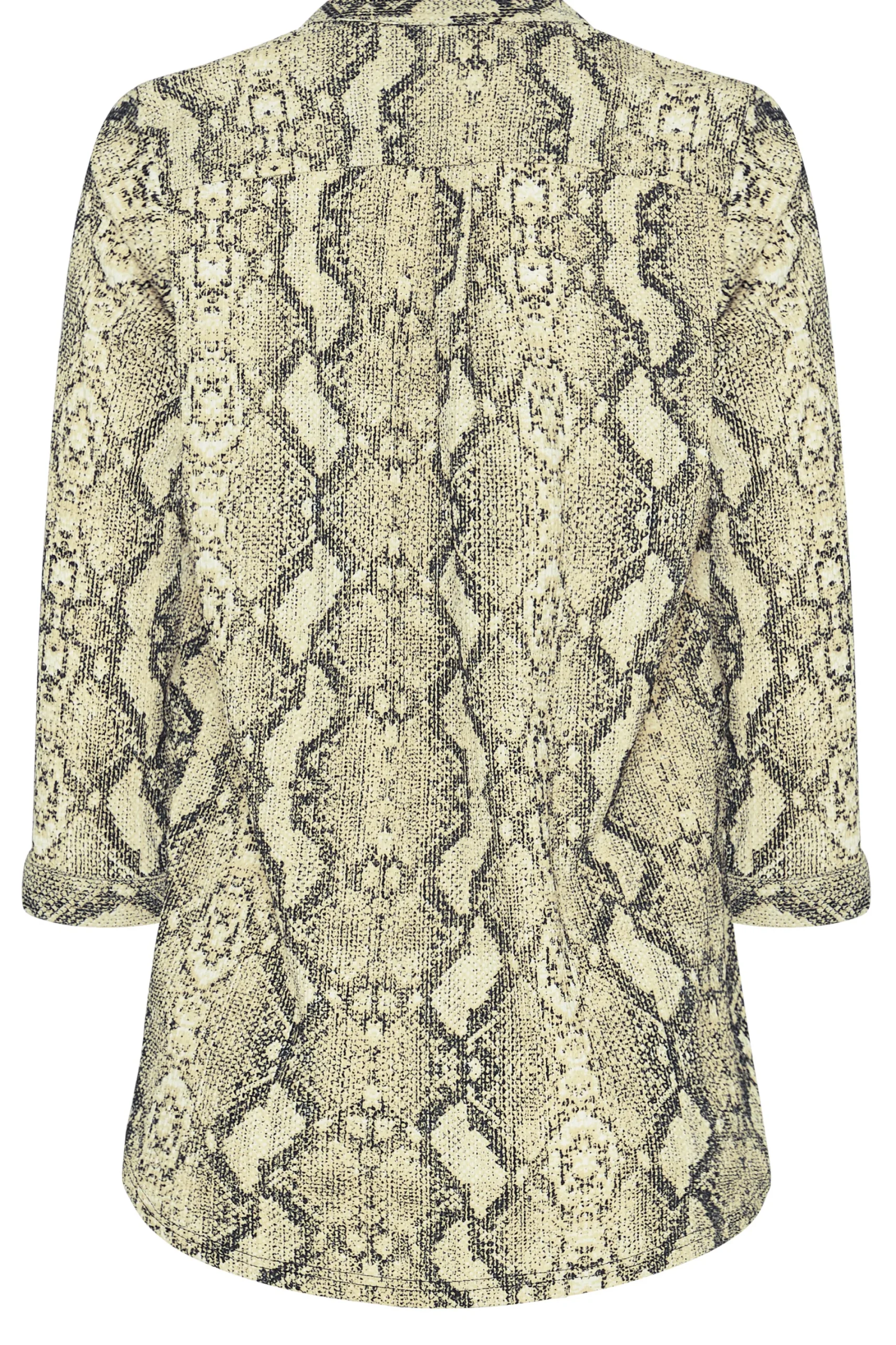 M&Co Womens Brown Snake Print Half Placket Shirt>Women Shirts