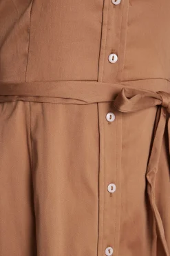 M&Co Womens Brown Tie Waist Shirt Dress><noscript><img width=