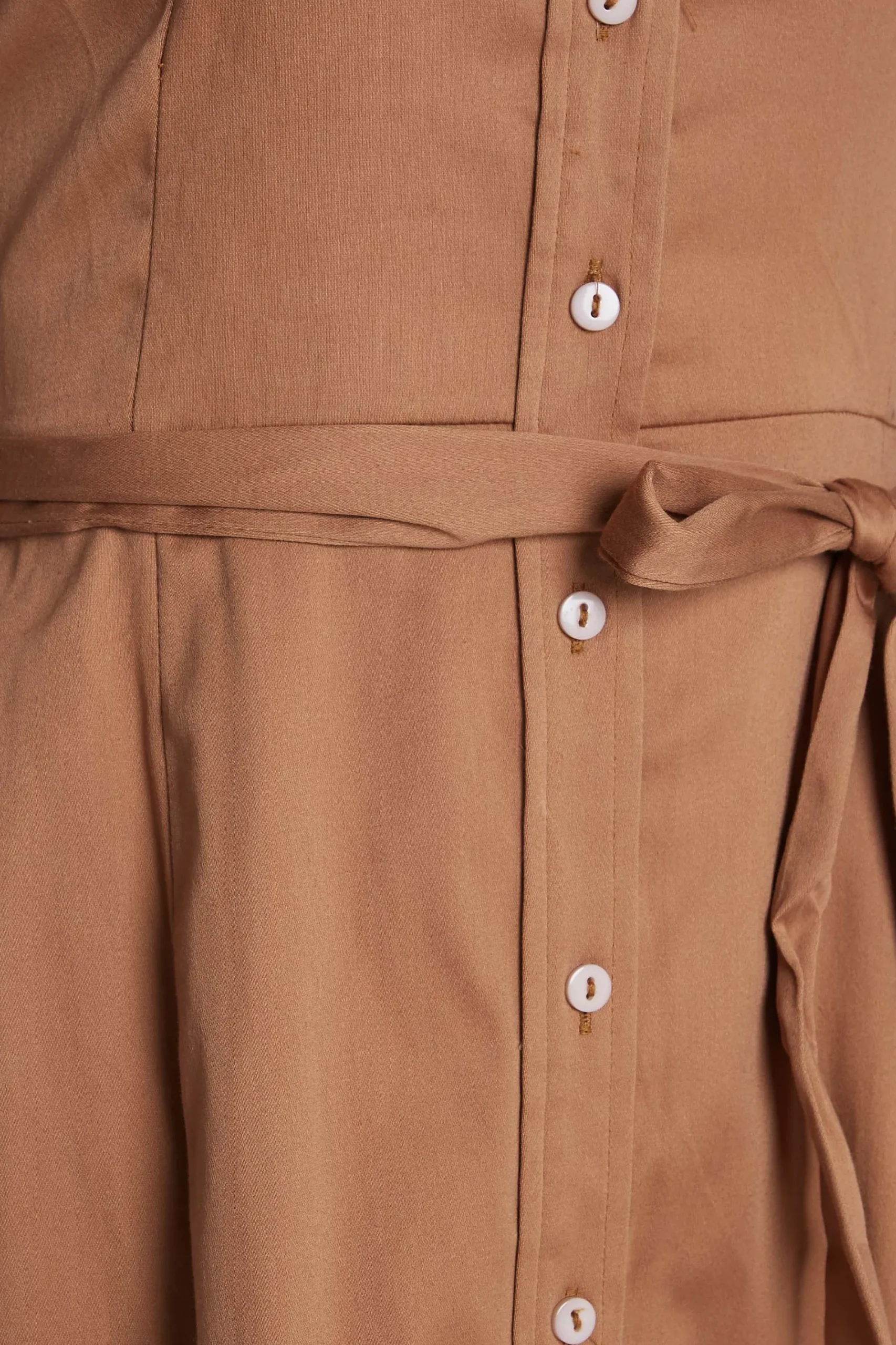 M&Co Womens Brown Tie Waist Shirt Dress>Women Wedding Guest Dresses