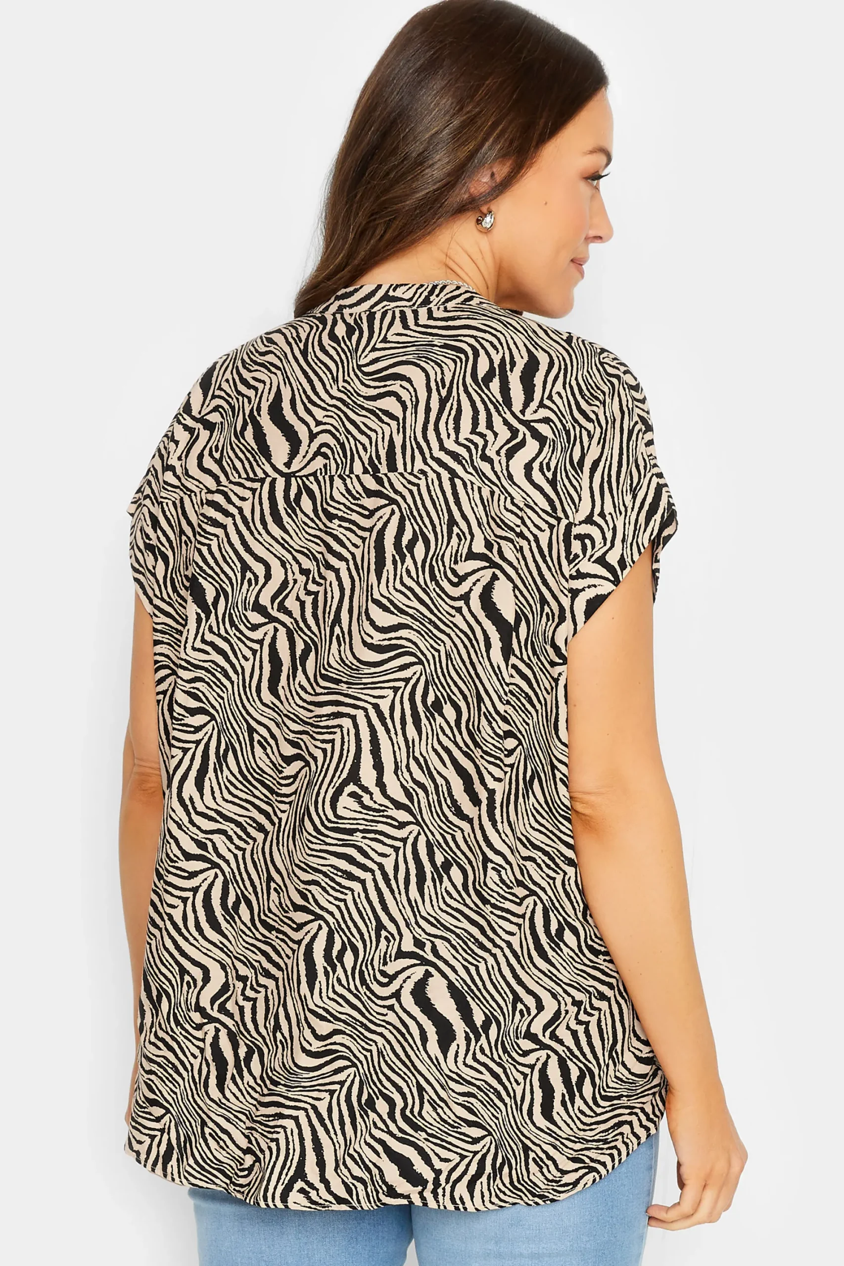 M&Co Womens Brown Zebra Print Shirt>Women Shirts
