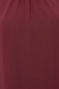 M&Co Womens Burgundy Red High Neck Frill Sleeve Blouse><noscript><img width=