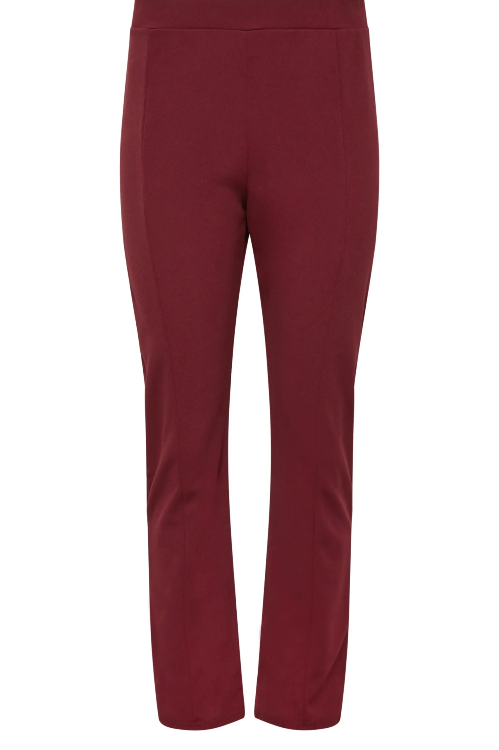 M&Co Womens Burgundy Red Stretch Tapered Trousers>Women Trousers