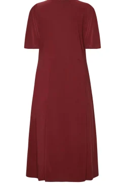 M&Co Womens Burgundy Red Angel Sleeve Split Hem Midi Dress><noscript><img width=