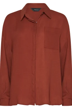 M&Co Womens Burnt Orange Button Through Pocket Shirt><noscript><img width=