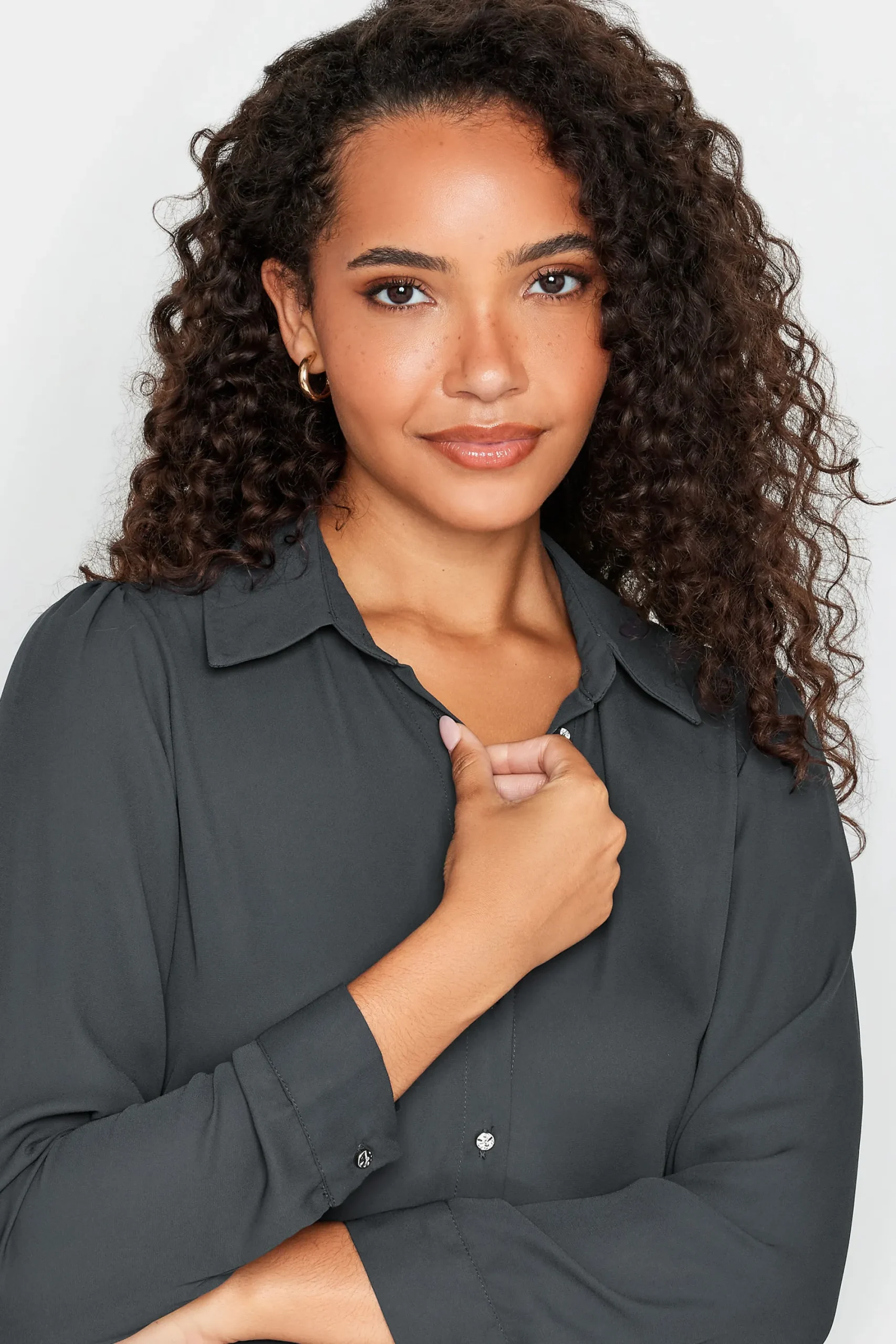 M&Co Womens Charcoal Grey Tie Back Tunic Shirt>Women Shirts