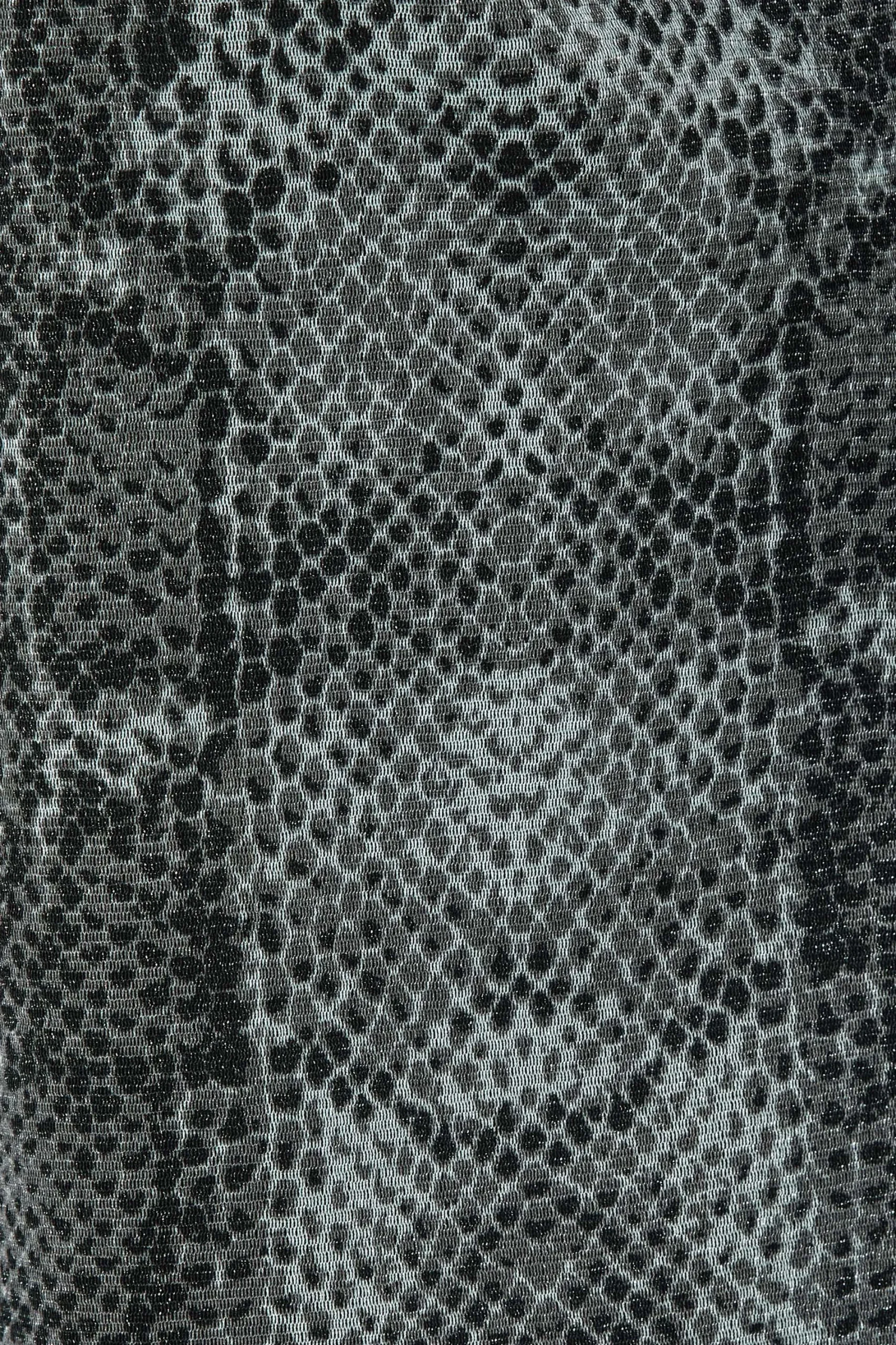 M&Co Womens Charcoal Grey Snake Print Keyhole Blouse>Women Blouses