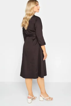 M&Co Womens Chocolate Brown Tie Waist Shirt Dress><noscript><img width=