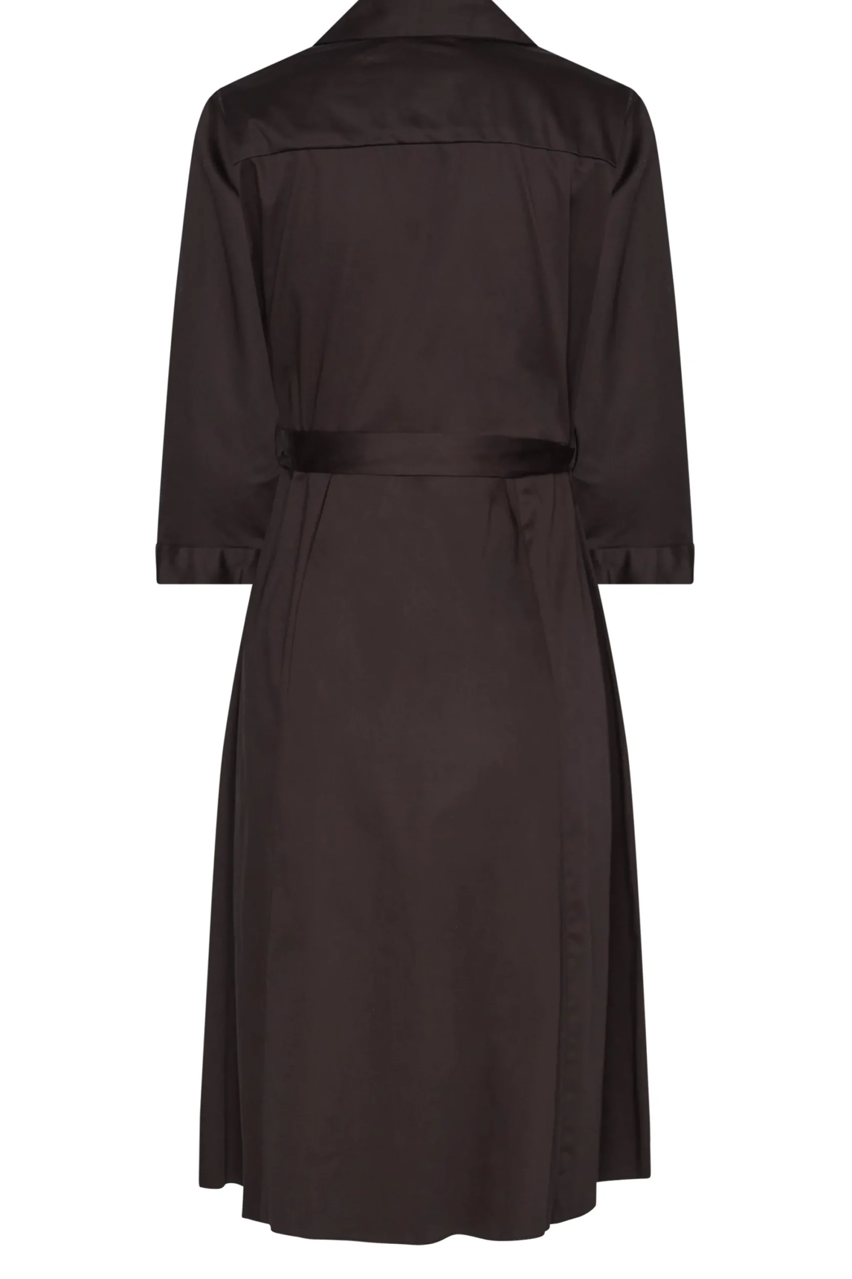 M&Co Womens Chocolate Brown Tie Waist Shirt Dress>Women Shirt Dresses