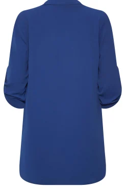 M&Co Womens Cobalt Blue Long Sleeve Button Blouse><noscript><img width=