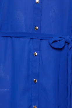 M&Co Womens Cobalt Blue Tie Waist Blouse><noscript><img width=