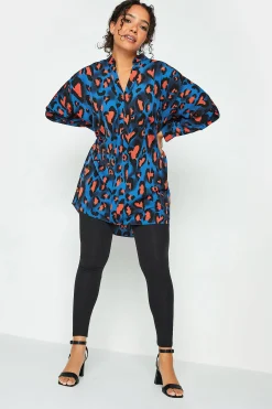 M&Co Womens Cobalt Blue Leopard Print Blouse><noscript><img width=