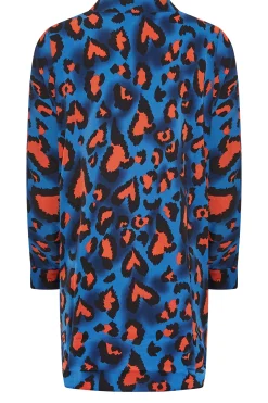M&Co Womens Cobalt Blue Leopard Print Blouse><noscript><img width=