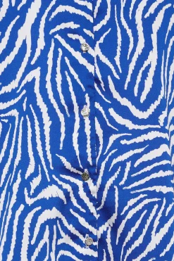 M&Co Womens Cobalt Blue Zebra Print Shirt><noscript><img width=
