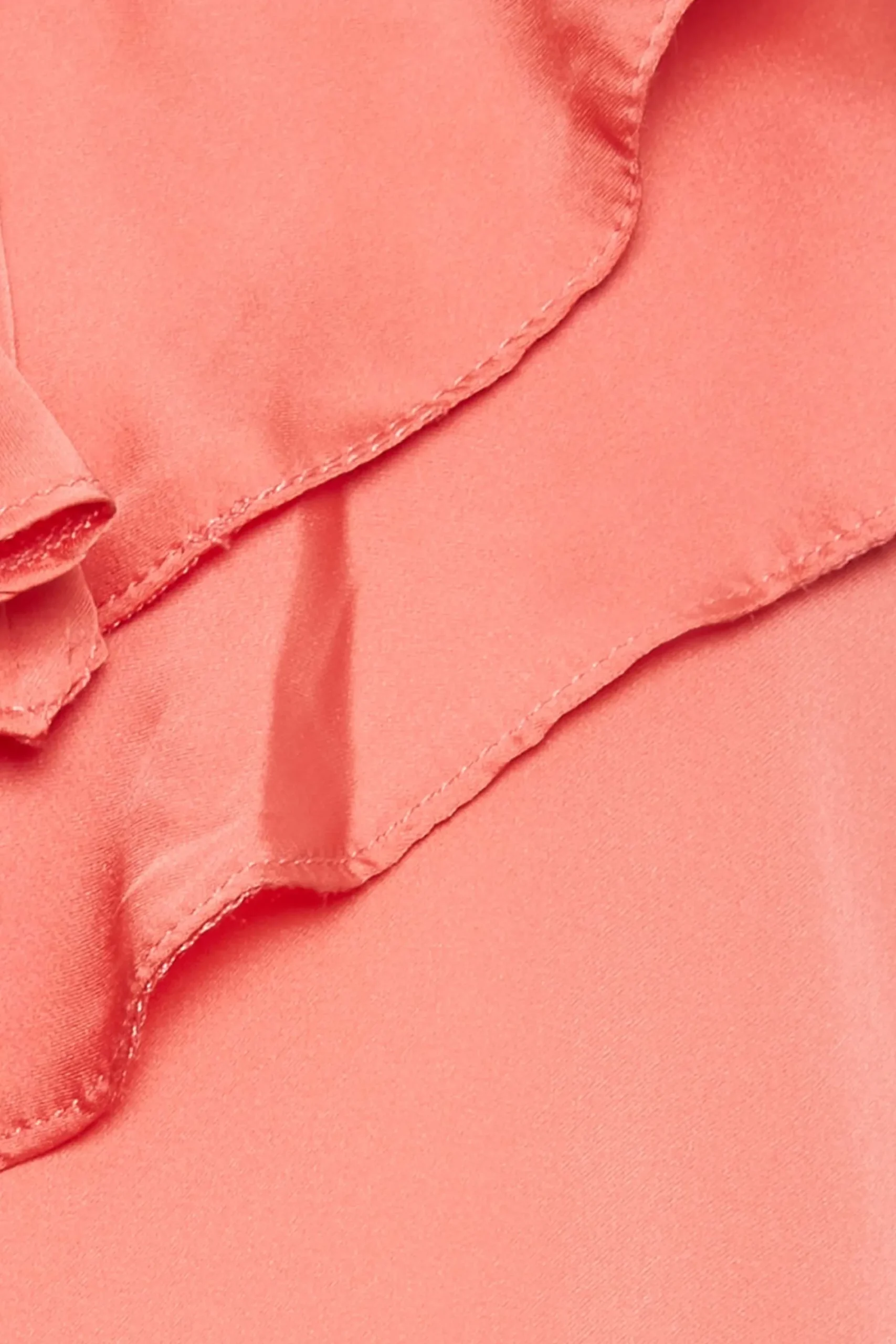 M&Co Womens Coral Pink Frill Front Blouse>Women Short Sleeve Tops
