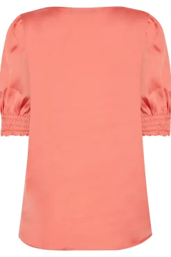 M&Co Womens Coral Pink Frill Front Blouse><noscript><img width=