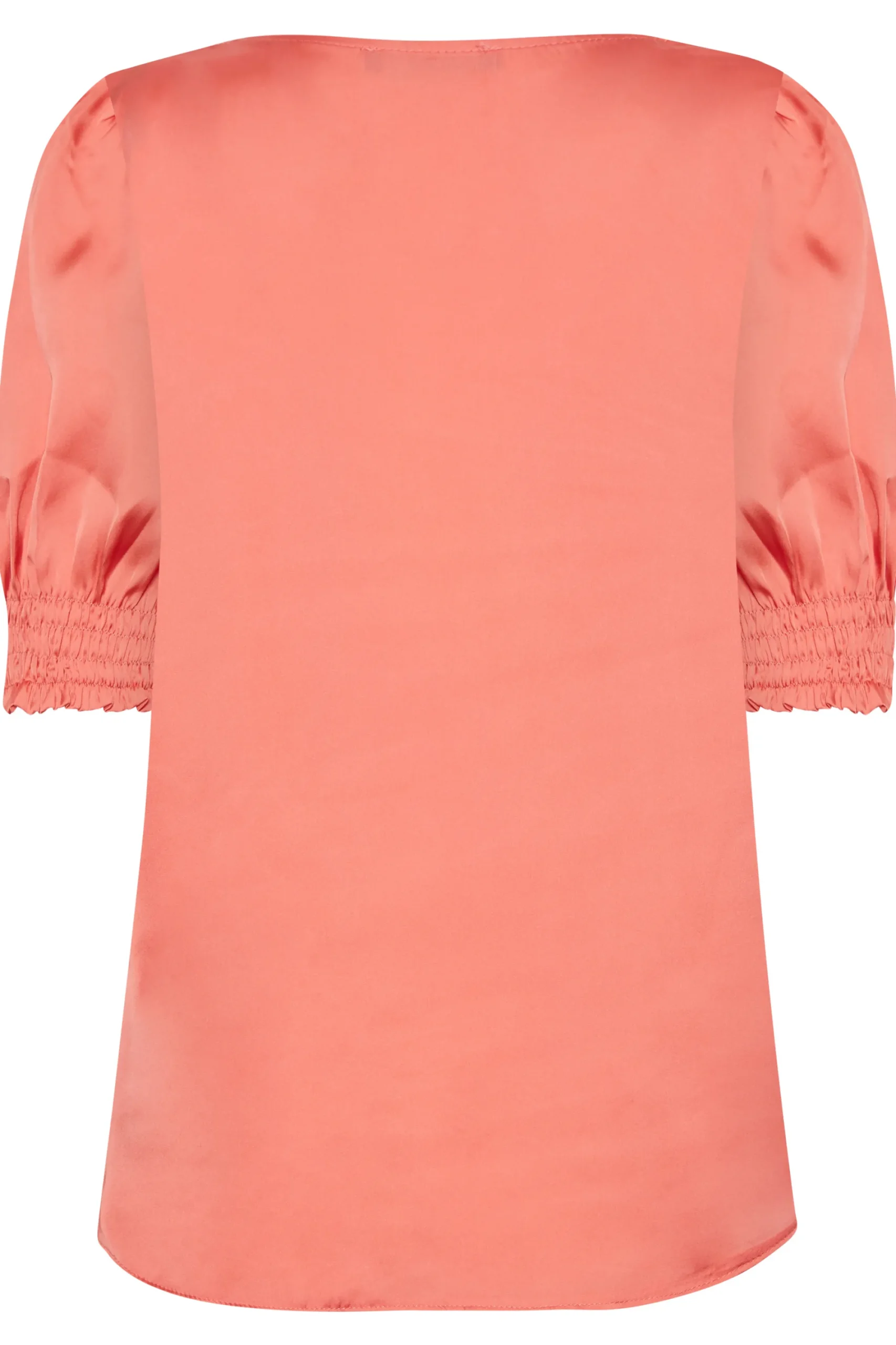 M&Co Womens Coral Pink Frill Front Blouse>Women Short Sleeve Tops