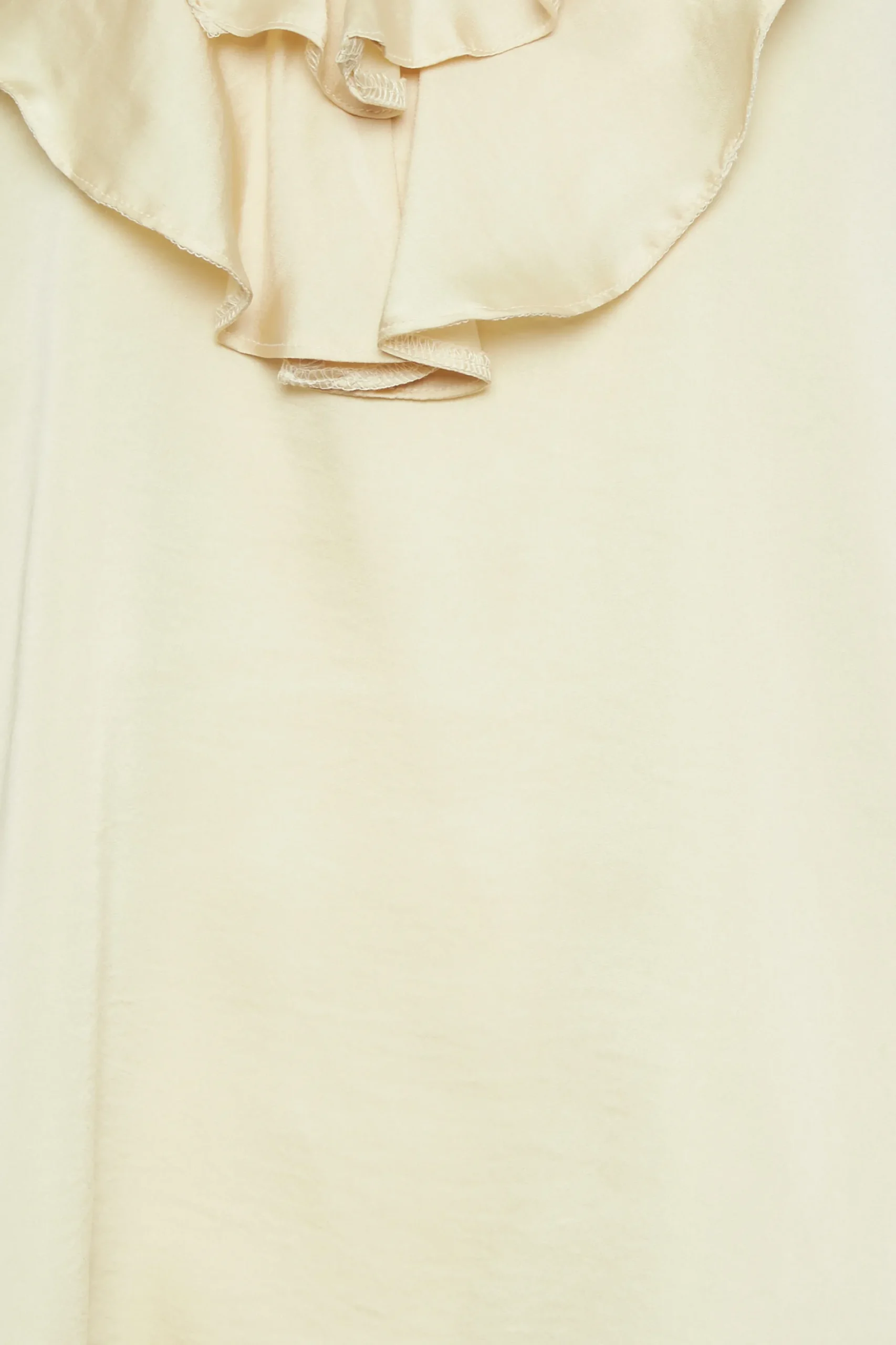 M&Co Womens Cream Frill Satin Blouse>Women Short Sleeve Tops