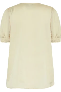 M&Co Womens Cream Frill Satin Blouse><noscript><img width=