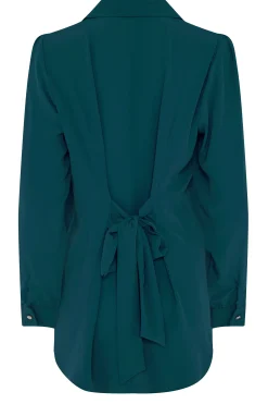 M&Co Womens Dark Blue Button Down Tunic Shirt><noscript><img width=