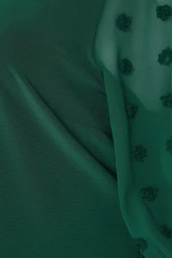 M&Co Womens Dark Green Polka Dot Short Sleeve Blouse><noscript><img width=