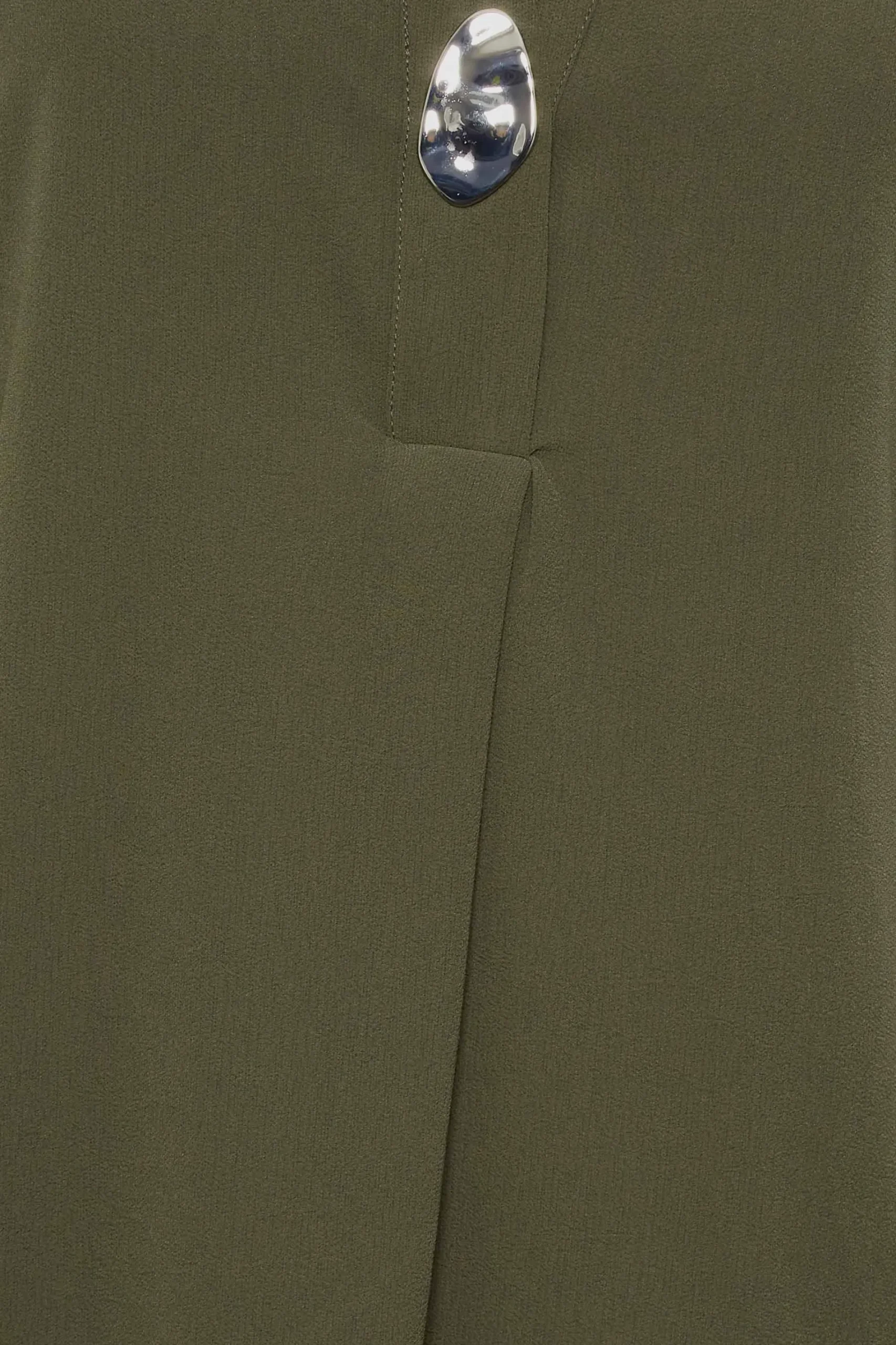 M&Co Womens Dark Green Statement Button Tab Sleeve Shirt>Women Shirts