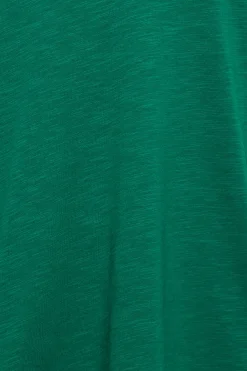 M&Co Womens Dark Green V-Neck Long Sleeve Cotton Blend T-Shirt><noscript><img width=