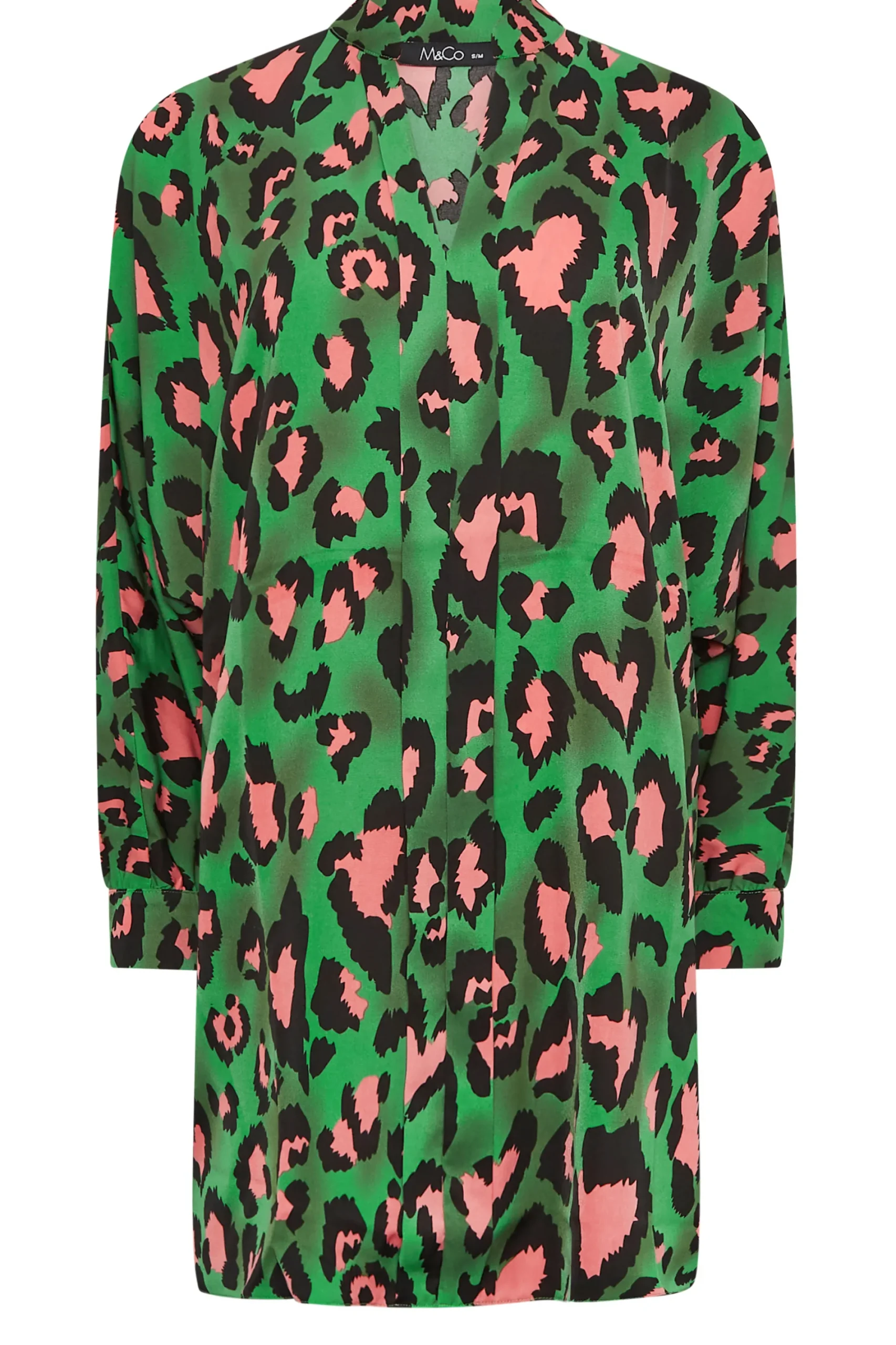 M&Co Womens Dark Green Leopard Print Blouse>Women Shirts
