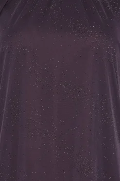 M&Co Womens Dark Purple Tie Neck Blouse><noscript><img width=