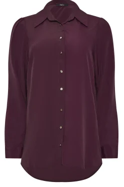 M&Co Womens Dark Purple Tie Back Tunic Shirt><noscript><img width=