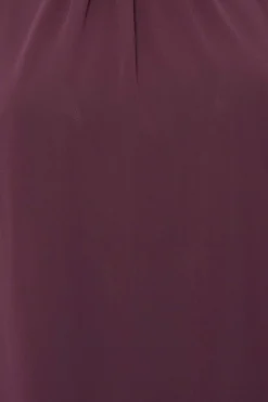 M&Co Womens Dark Purple High Neck Frill Sleeve Blouse><noscript><img width=