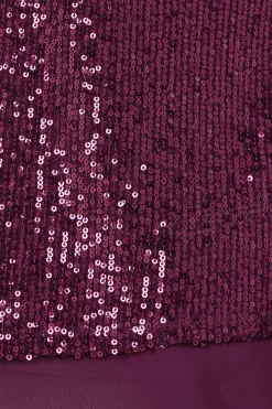 M&Co Womens Dark Purple Sequin Tie Back Top><noscript><img width=