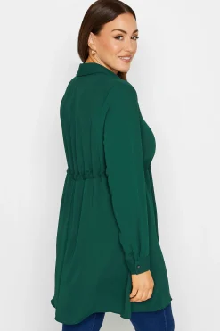M&Co Womens Emerald Green Tie Waist Tunic Shirt><noscript><img width=