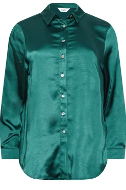 M&Co Womens Emerald Green Satin Shirt><noscript><img width=