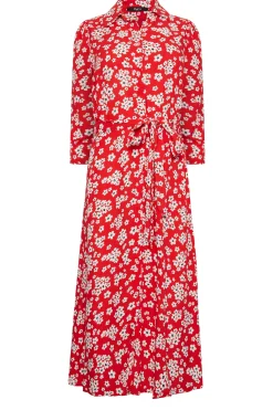 M&Co Womens Floral Print Button Through Midi Dress>Women Wedding Guest Dresses