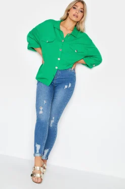 M&Co Womens Forest Green Button Tunic Shirt>Women Shirts