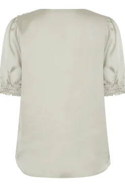 M&Co Womens Gold Frill Front Satin Blouse><noscript><img width=