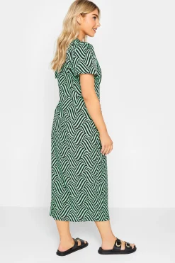 M&Co Womens Green Abstract Stripe Wrap Dress><noscript><img width=