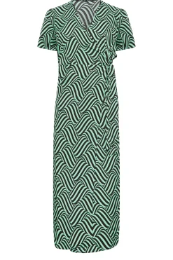 M&Co Womens Green Abstract Stripe Wrap Dress><noscript><img width=