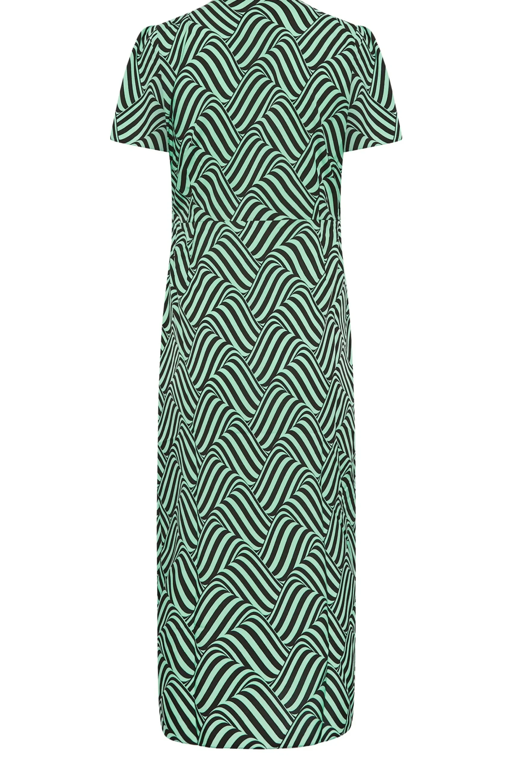 M&Co Womens Green Abstract Stripe Wrap Dress>Women Wedding Guest Dresses